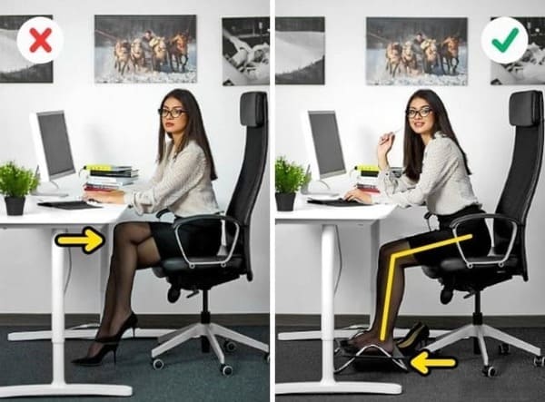 Hướng dẫn tư thế ngồi làm việc đúng để bảo vệ sức khỏe