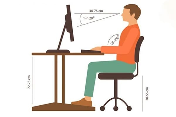 Tư thế ngồi làm việc đúng​