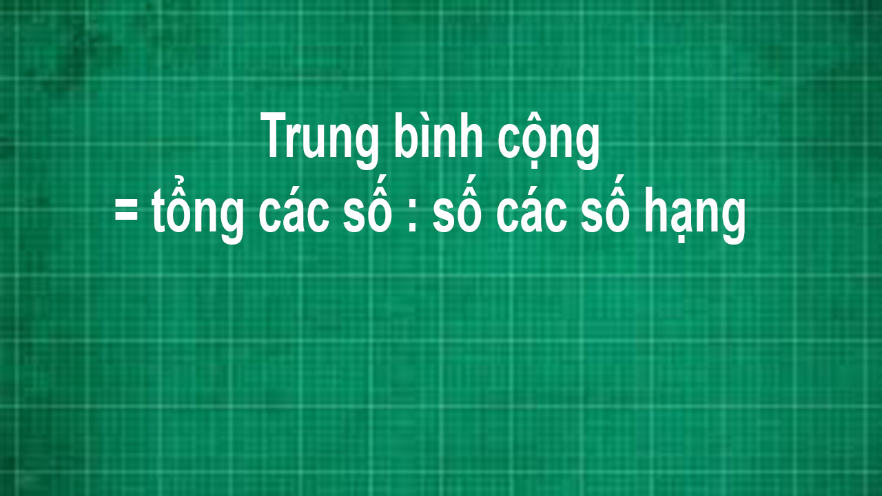 Cách tính trung bình cộng